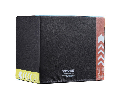 Пліометричний бокс VEVOR 16/14/12 дюймів, різнокольоровий