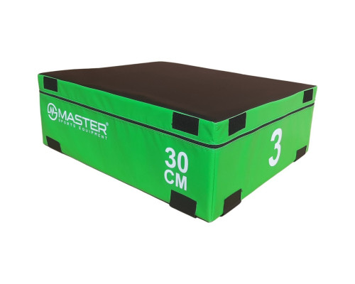 Пліометричний бокс MASTER Plyo Box Soft, чорно-зелений