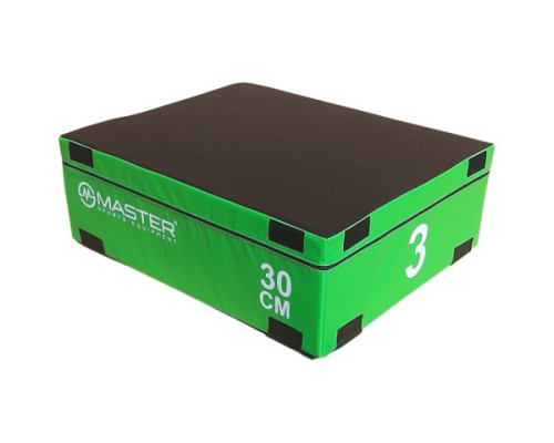 Пліометричний бокс MASTER Plyo Box Soft, чорно-зелений