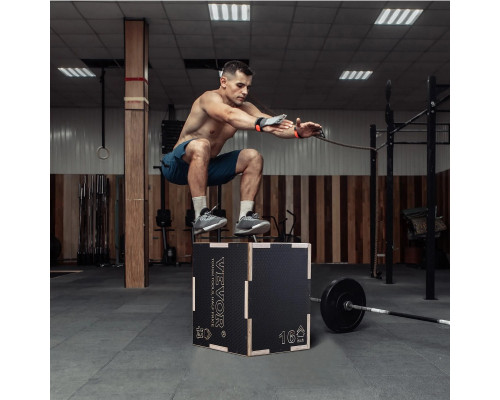 Пліометричний бокс VEVOR 16/14/12 дюймів, чорний