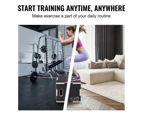 Пліометричний бокс VEVOR 16/14/12 дюймів, чорний