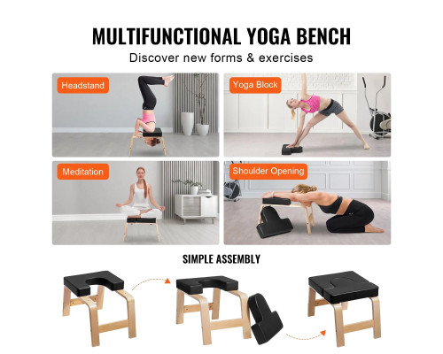 Лавка для йоги VEVOR А3007, чорно-бежевий