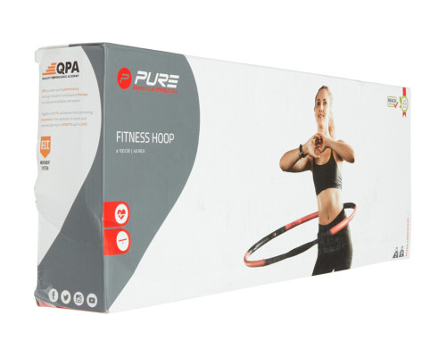 Обруч хула-хуп складний Pure2Improve 100 cм, чорно-червоний