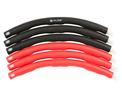 Обруч хула-хуп складний Pure2Improve 100 cм, чорно-червоний