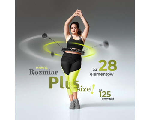 Обруч з вагою HMS HHW12 PLUS SIZE чорний Обруч з вагою HMS HHW12 PLUS SIZE чорний