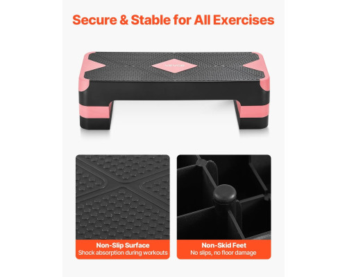 Степ-платформа VEVOR, чорно-рожева