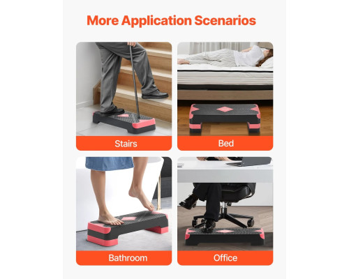 Степ-платформа VEVOR, чорно-рожева