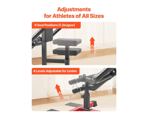 Тренажер для жиму VEVOR 204 кг, чорно-червоний