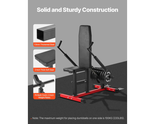 Тренажер для жиму VEVOR 204 кг, чорно-червоний