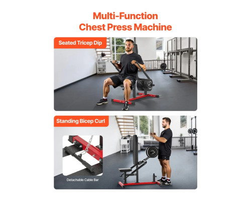 Тренажер для жиму VEVOR 204 кг, чорно-червоний