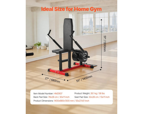 Тренажер для жиму VEVOR 204 кг, чорно-червоний