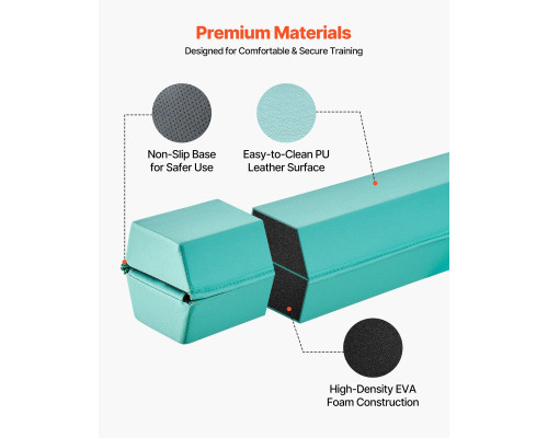 Дитяча гімнастична балка VEVOR SWS8EVAPU 2,35, м'ятно-зелений