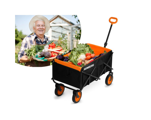 Візок розкладний Humberg HM-513 100 л, чорно-оранжевий