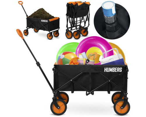 Візок розкладний Humberg HM-513 100 л, чорно-оранжевий