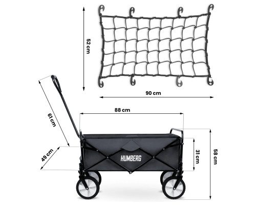 Візок розкладний з сіткою Humberg HM-511 80 л, чорний