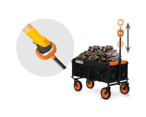 Візок розкладний з сіткою Humberg HM-513 100 л, чорно-оранжевий