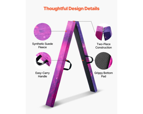 Дитяча гімнастична балка VEVOR MD-105 2,38 м, фіолетова