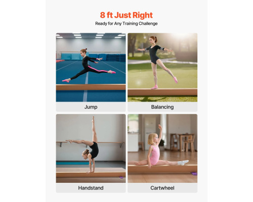 Дитяча гімнастична балка VEVOR МД-89 2,4 м, бежевий