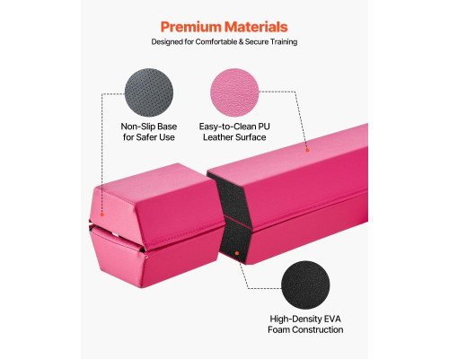 Дитяча гімнастична балка VEVOR SWS8EVASU 233 см, рожева