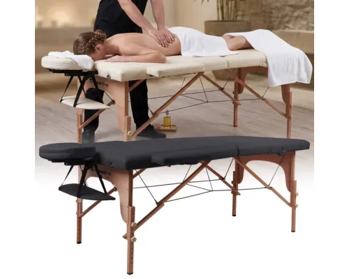 Масажний стіл inSPORTline Orashi 2-Section Wooden, чорний