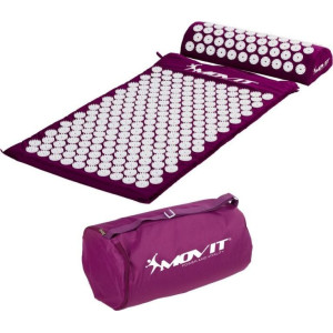 MXSTP Mata do akupresury z poduszką MOVIT 75 x 44 cm, fioletowa masująca