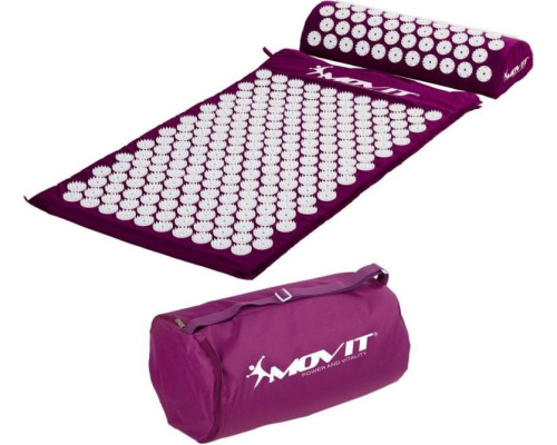 MXSTP Mata do akupresury z poduszką MOVIT 75 x 44 cm, fioletowa masująca MXSTP Mata do akupresury z poduszką MOVIT 75 x 44 cm, fioletowa masująca