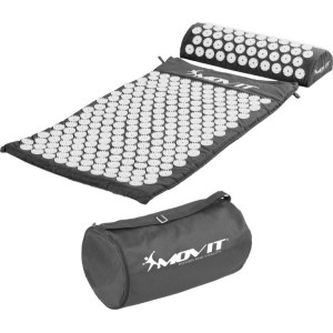 MXSTP Mata do akupresury z poduszką MOVIT 75 x 44 cm, szara masująca