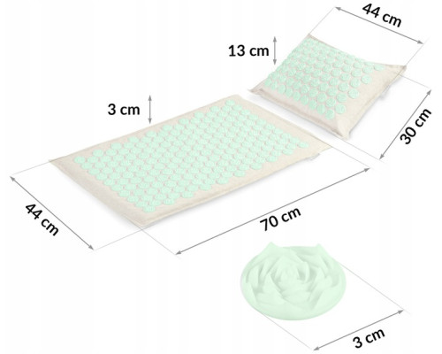 Килимок для акупресури Neo-Sport 190201 бежево-м'ятний