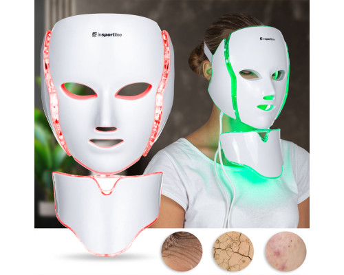 Світлодіодна маска для обличчя/шиї ,світлова терапія inSPORTline Hilmana