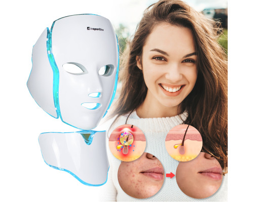 Світлодіодна маска для обличчя/шиї ,світлова терапія inSPORTline Hilmana