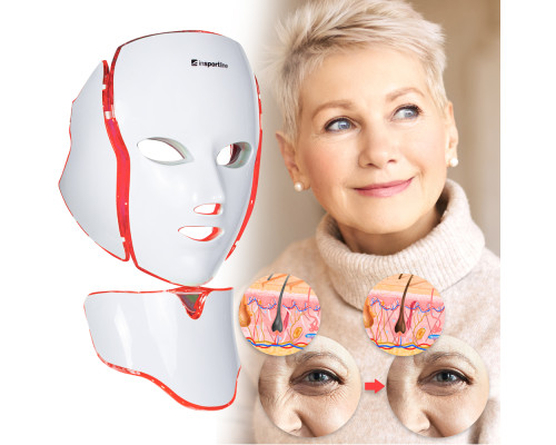 Світлодіодна маска для обличчя/шиї ,світлова терапія inSPORTline Hilmana