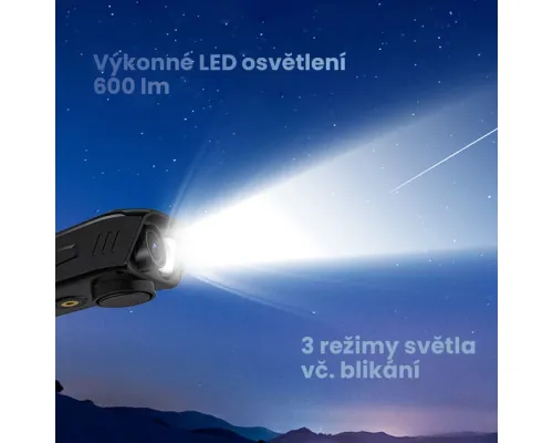Велокамера 3в1 4K, ліхтарик, клаксон inSPORTline ActionCam Pro