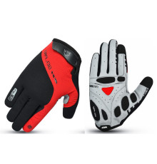 Довгі рукавички PROX SUPREME GEL, AirVent, сенсорні, чорно-червоні M