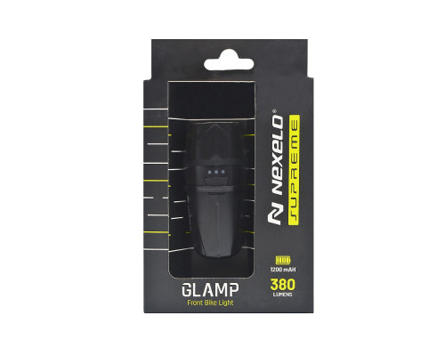 Лампа велосипедна передня NEXELO SUPREME - GLAMP, 1200mAh, usb, чорна Лампа велосипедна передня NEXELO SUPREME - GLAMP, 1200mAh, usb, чорна