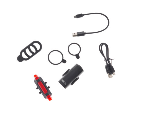 Лампи велосипедні P+T ProX PICTOR Set Black 350+10Lm USB Лампи велосипедні P+T ProX PICTOR Set Black 350+10Lm USB