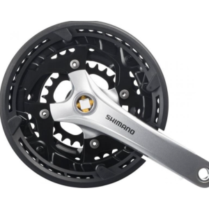 Шатун P+L 48x36x24/170мм SHIMANO FC-T3010 квадрат 9-швид. з кришкою, чорно-сріблястий