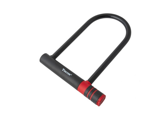 Велозамок U-LOCK на ключ TonyON TY30112x195x245мм + ручка,чорний Велозамок U-LOCK на ключ TonyON TY30112x195x245мм + ручка,чорний