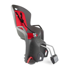 Fotelik rowerowy hAMAX AMIGA ciemnoszary, czerwona wyściółka