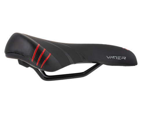Сідло жіноче кросове MTB VADER VD1152 F-05, чорно-червоне Сідло жіноче кросове MTB VADER VD1152 F-05, чорно-червоне