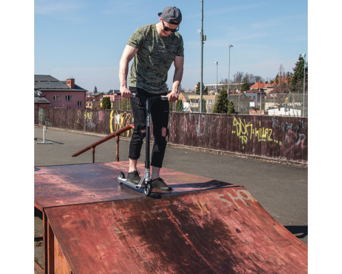 Дитячий самокат фрістайл inSPORTline Vulture чорно-білий