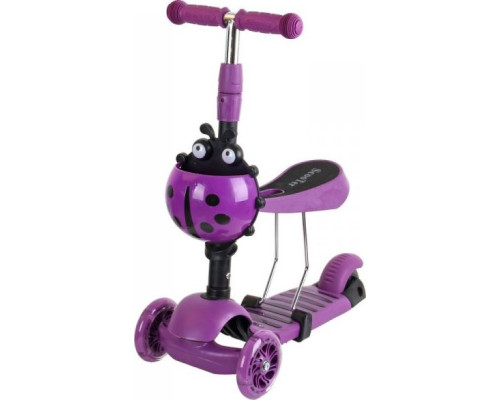 Дитячий самокат триколісний Enero Сонечко фіолетовий
