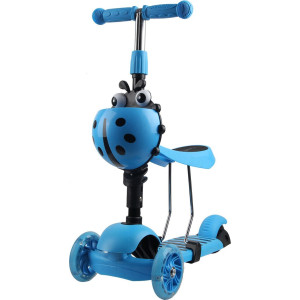 Дитячий самокат триколісний Enero Сонечко синій