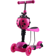 Дитячий самокат триколісний Enero Сонечко рожевий
