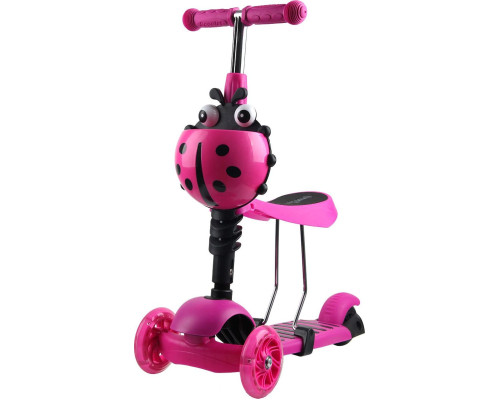 Дитячий самокат триколісний Enero Сонечко рожевий