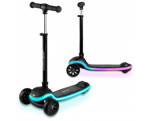 Дитячий самокат триколісний Ricokids Leddi чорний