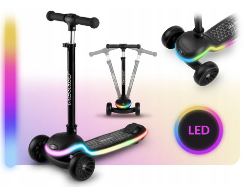 Дитячий самокат триколісний Ricokids Leddi чорний