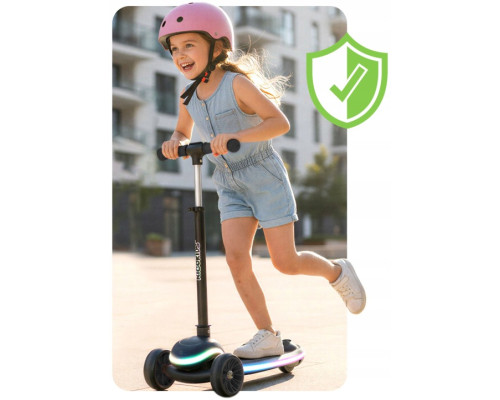Дитячий самокат триколісний Ricokids Leddi чорний