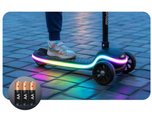 Дитячий самокат триколісний Ricokids Leddi чорний