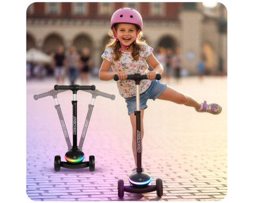 Дитячий самокат триколісний Ricokids Leddi чорний