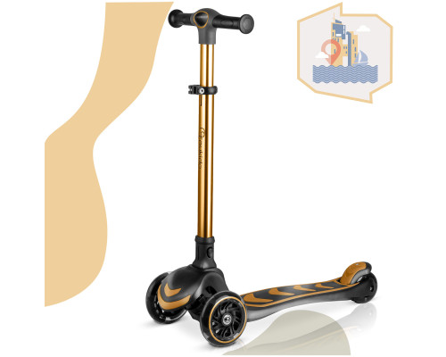 Самокат дитячий триколісний Nukido Filippo золотистий